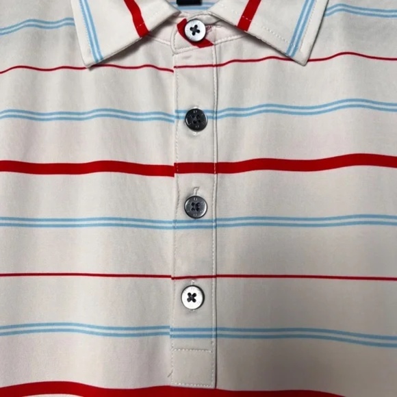 FootJoy Striped Polo Payne’s Valley Embroidered Logo Blue Red White Men’s XL - Picture 5 of 7